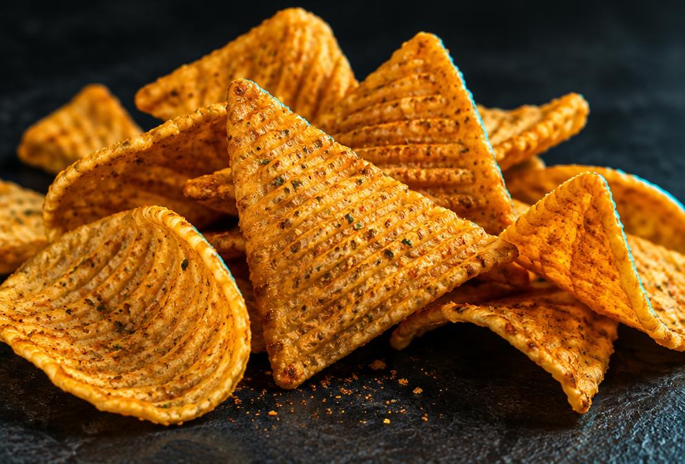 Seasoned golden protein chips